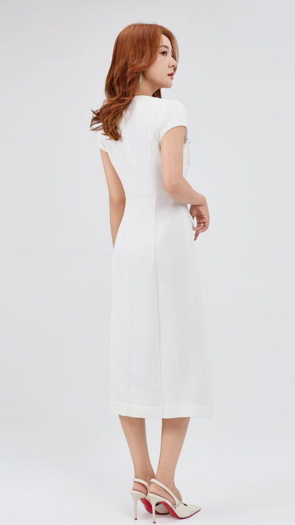Ziri V-Neck Tweed Dress