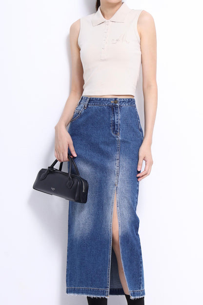 Carly V-Neck Embroidered Polo Tee