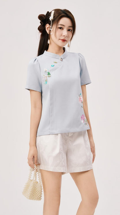 Shuang Oriental Floral Top