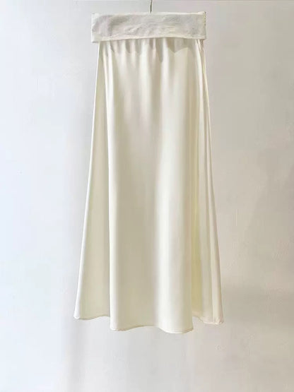 Yun Satin Bias Cut Maxi Skirt