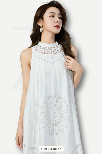 Ziri Broderie Tencel Dress