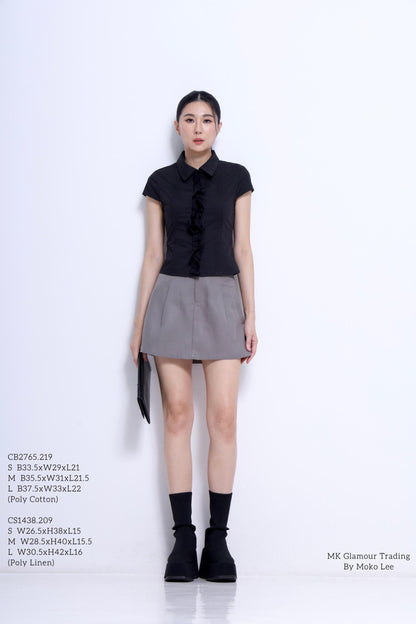 Marlene Front Pleated A-line Skirt