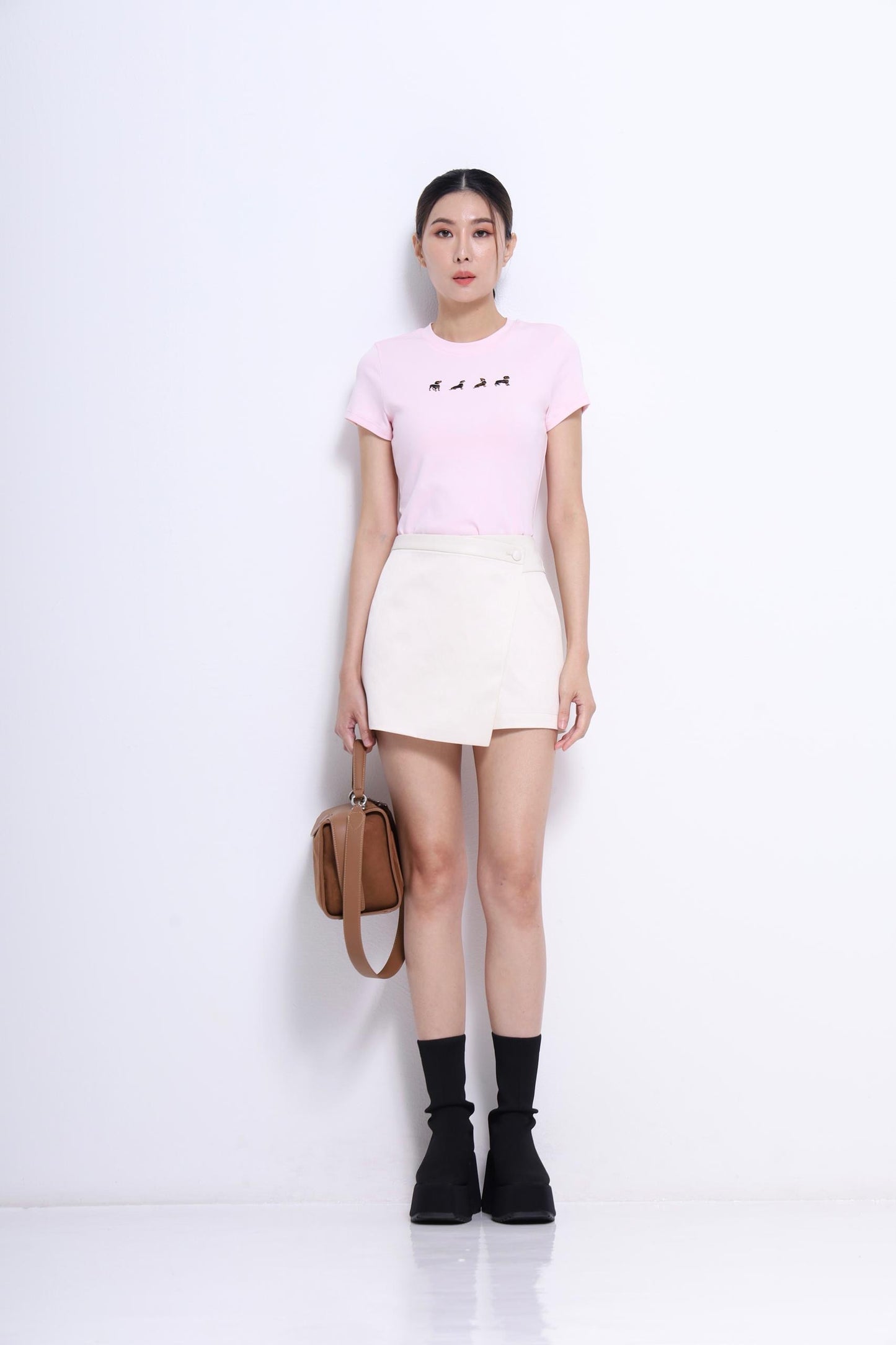 Dachshund Embroidered Fitted Tee