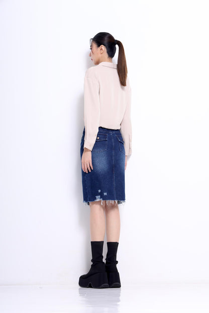Valentina Asymmetrical Satin Blouse