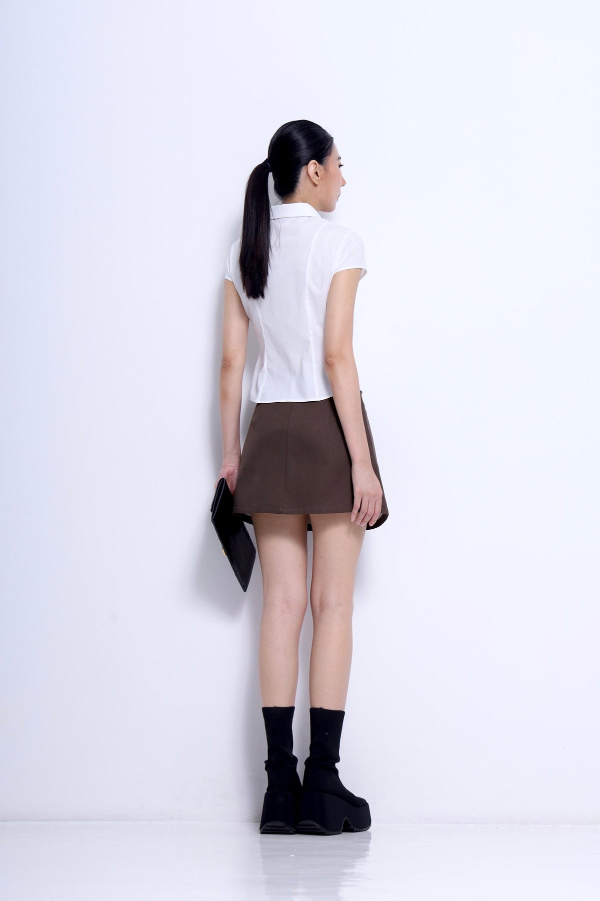 Marlene Front Pleated A-line Skirt