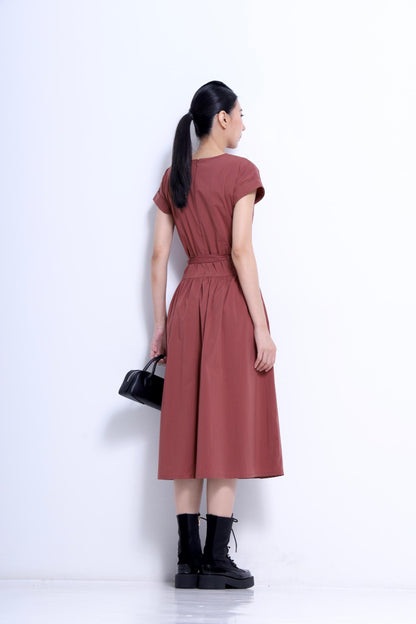 Sarah Waist Tie Midi Dress