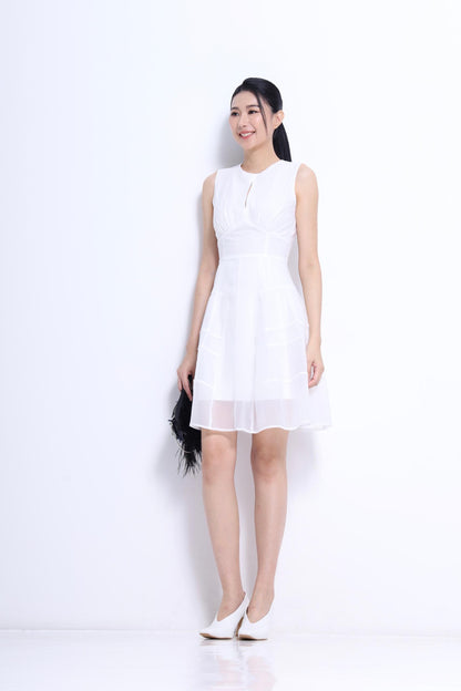 Victoria Organza A-line Midi Dress