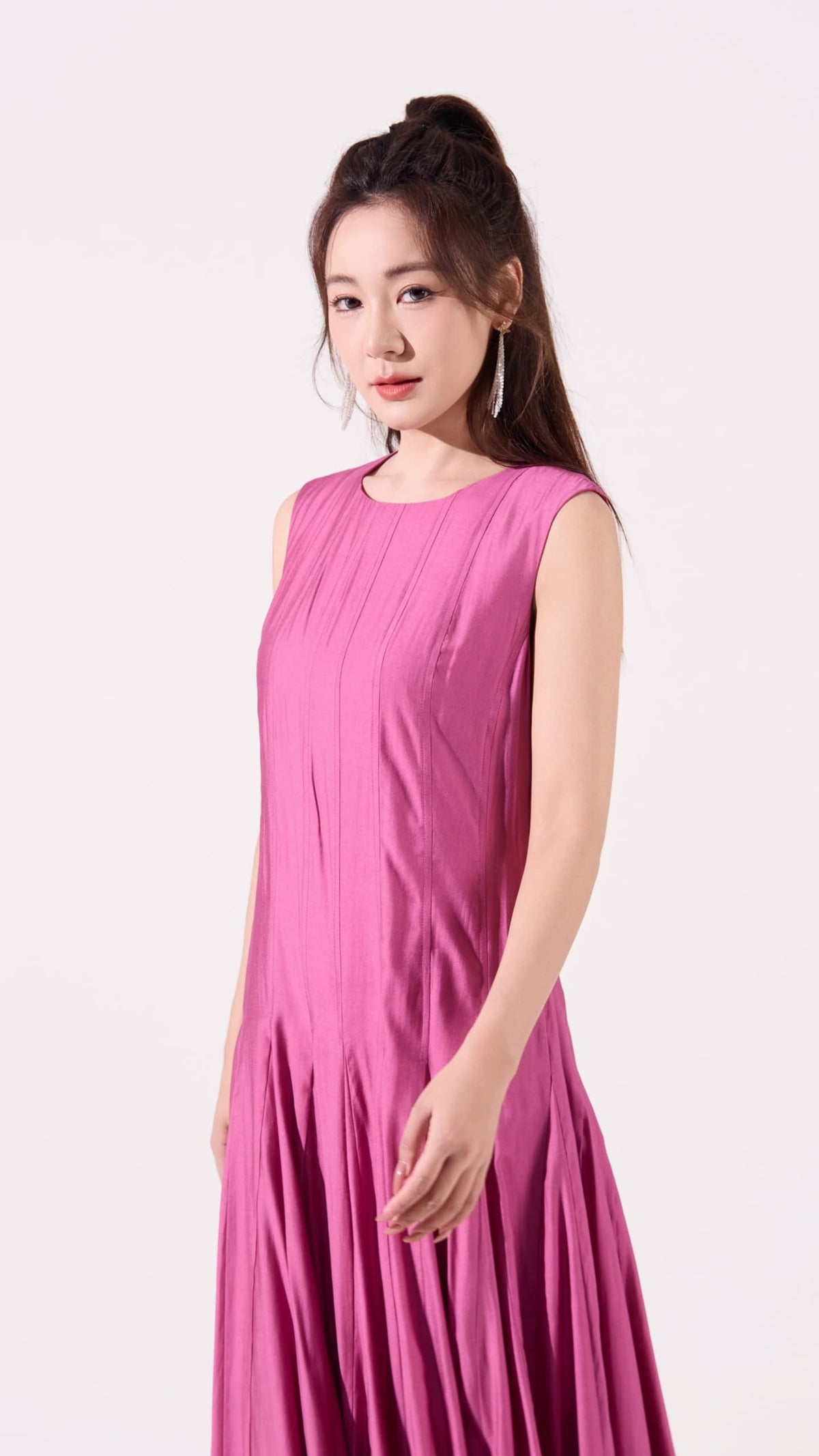 Ziri Tencel Pleated Dress