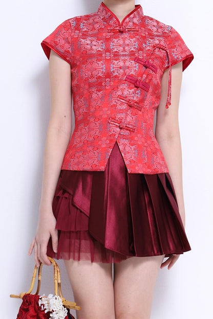 Shuang Xi Orient Fitted Blouse