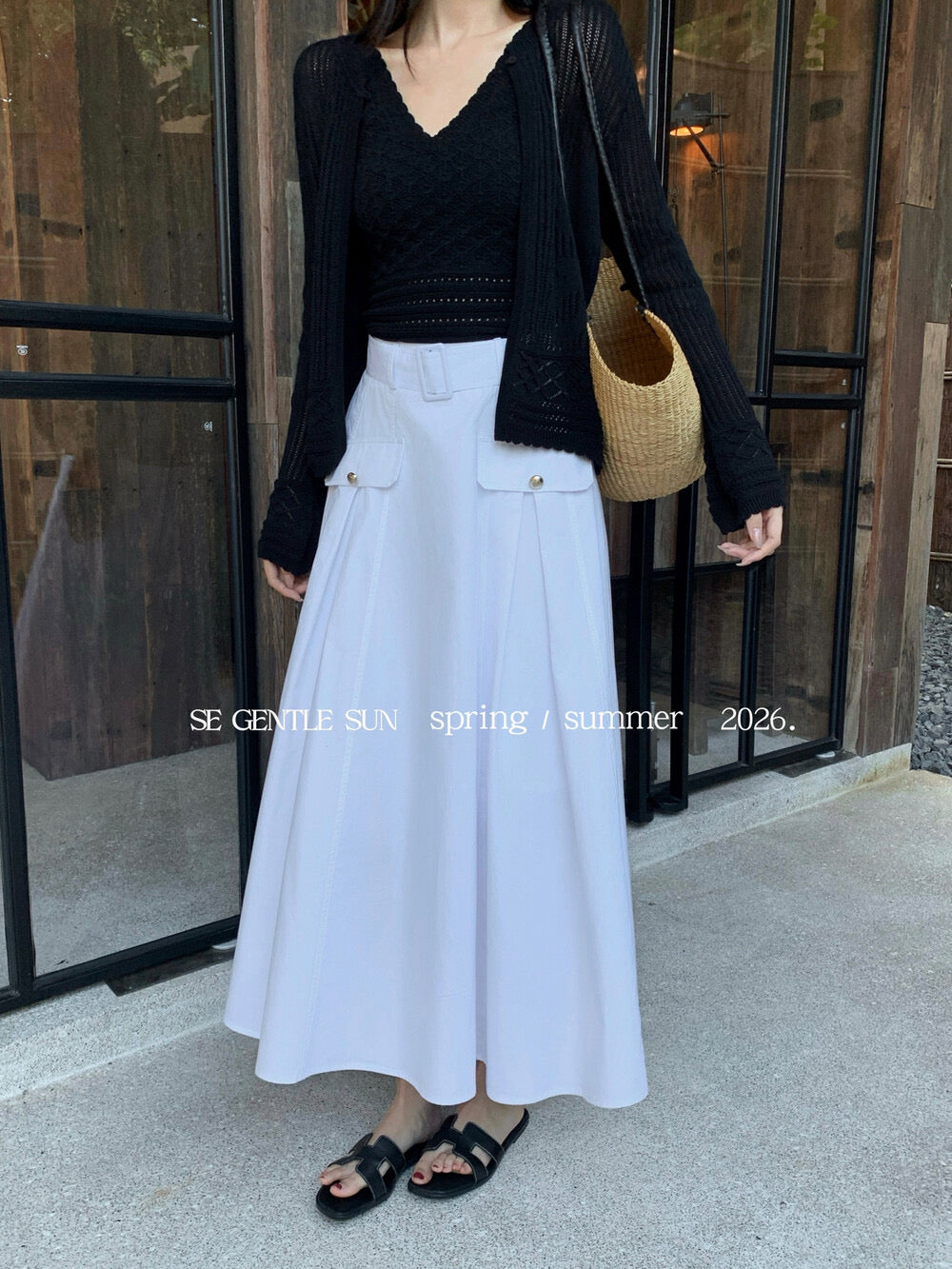 Sonia Belted A-line Skirt