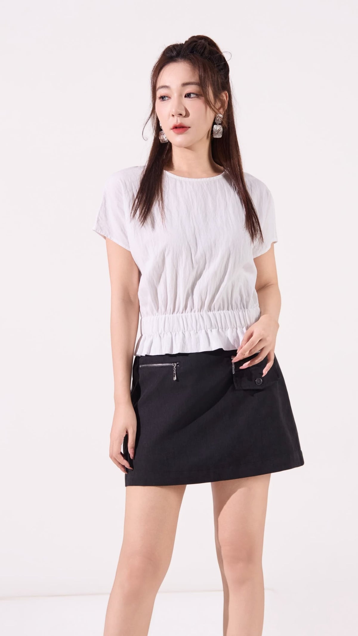 Ziri Ruffle Hem Cropped Top