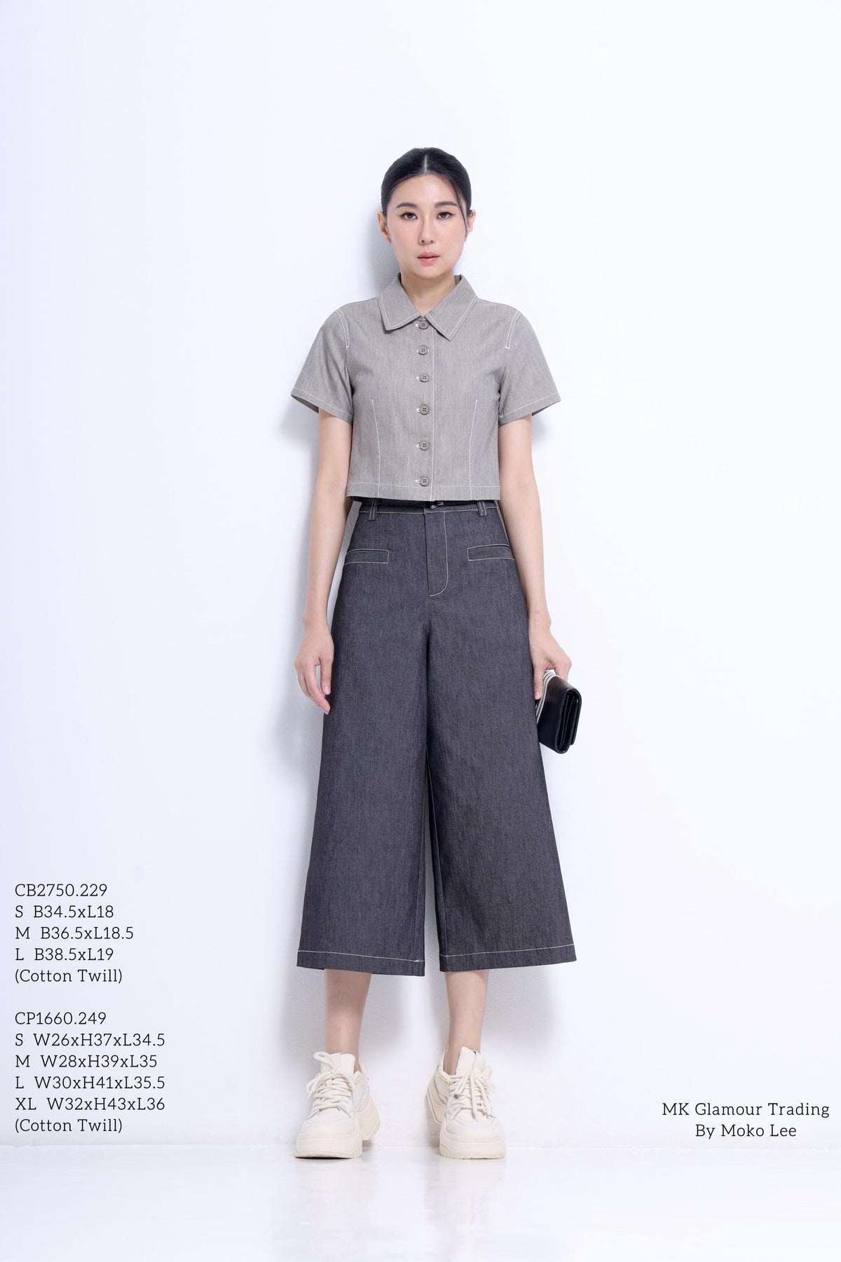Tassy Button Down Cropped Shirt