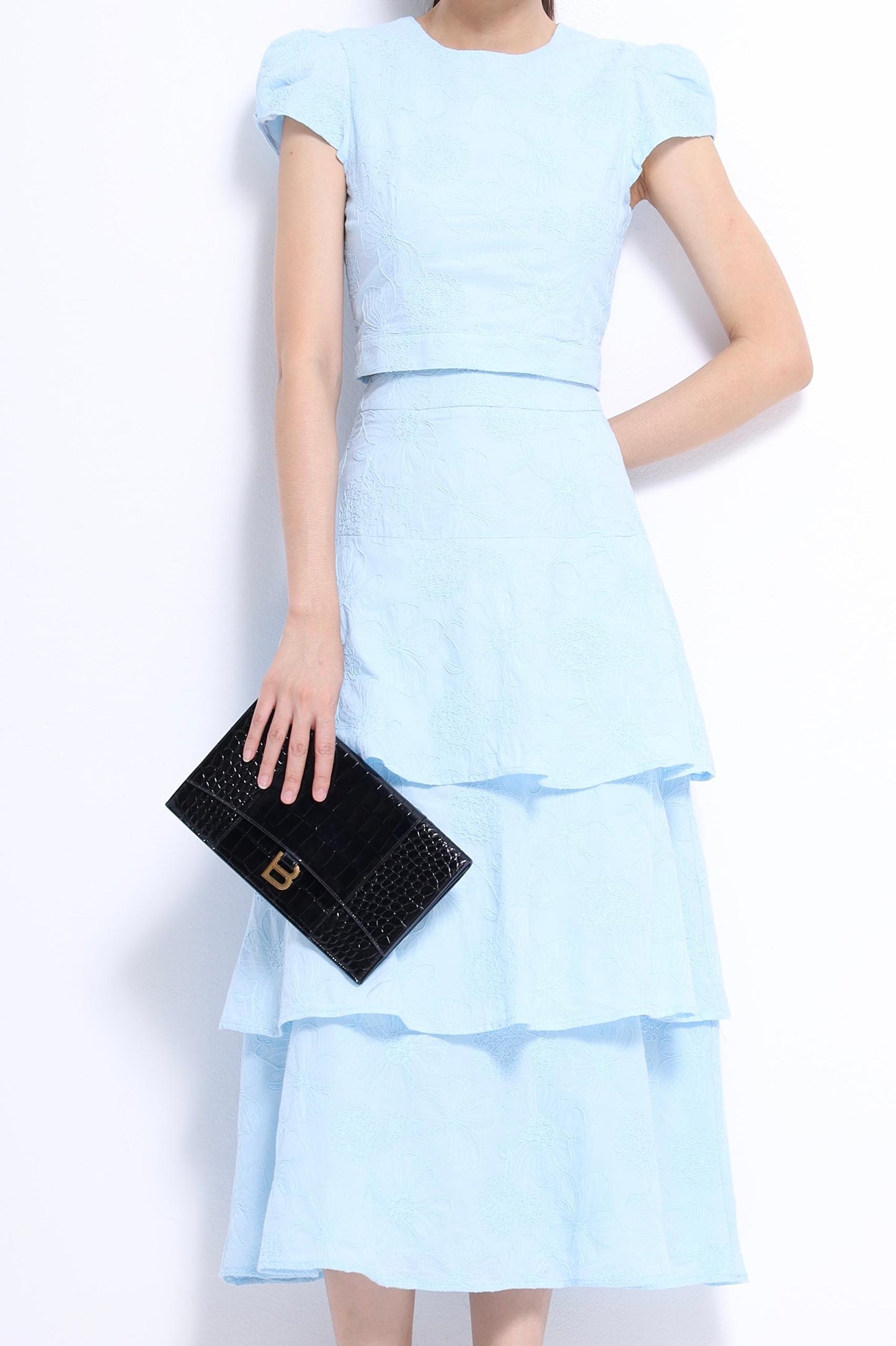 Hana Embroidered Flower Layered Skirt