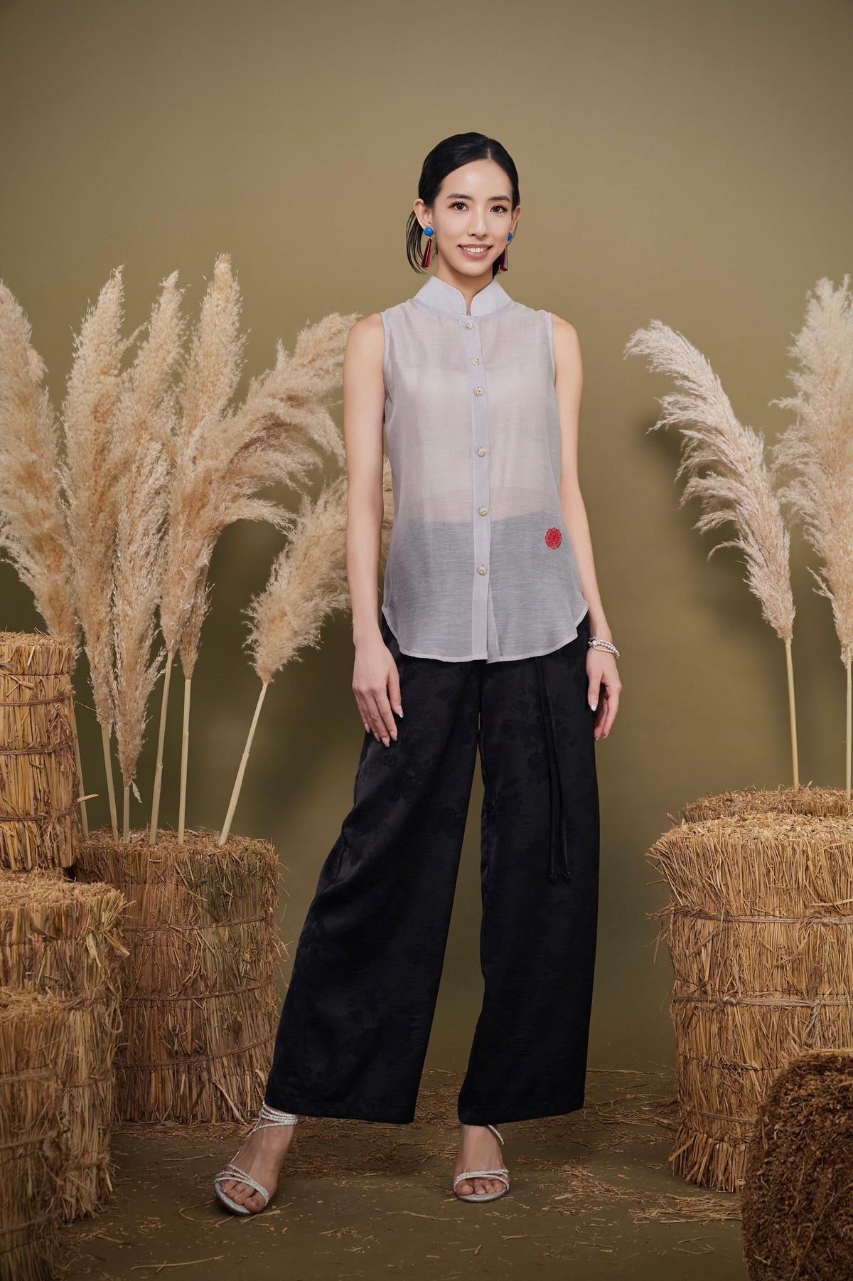 Zhi Orient Tencel Mandarin Shirt