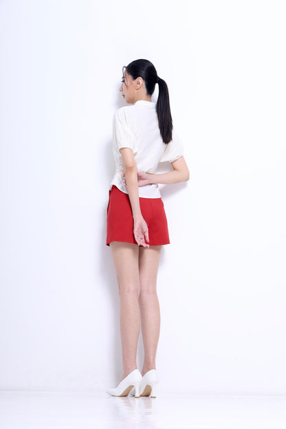 Irene Waist Tie Mandarin Shirt