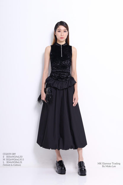 Jane Drop Waist Velvet Dress