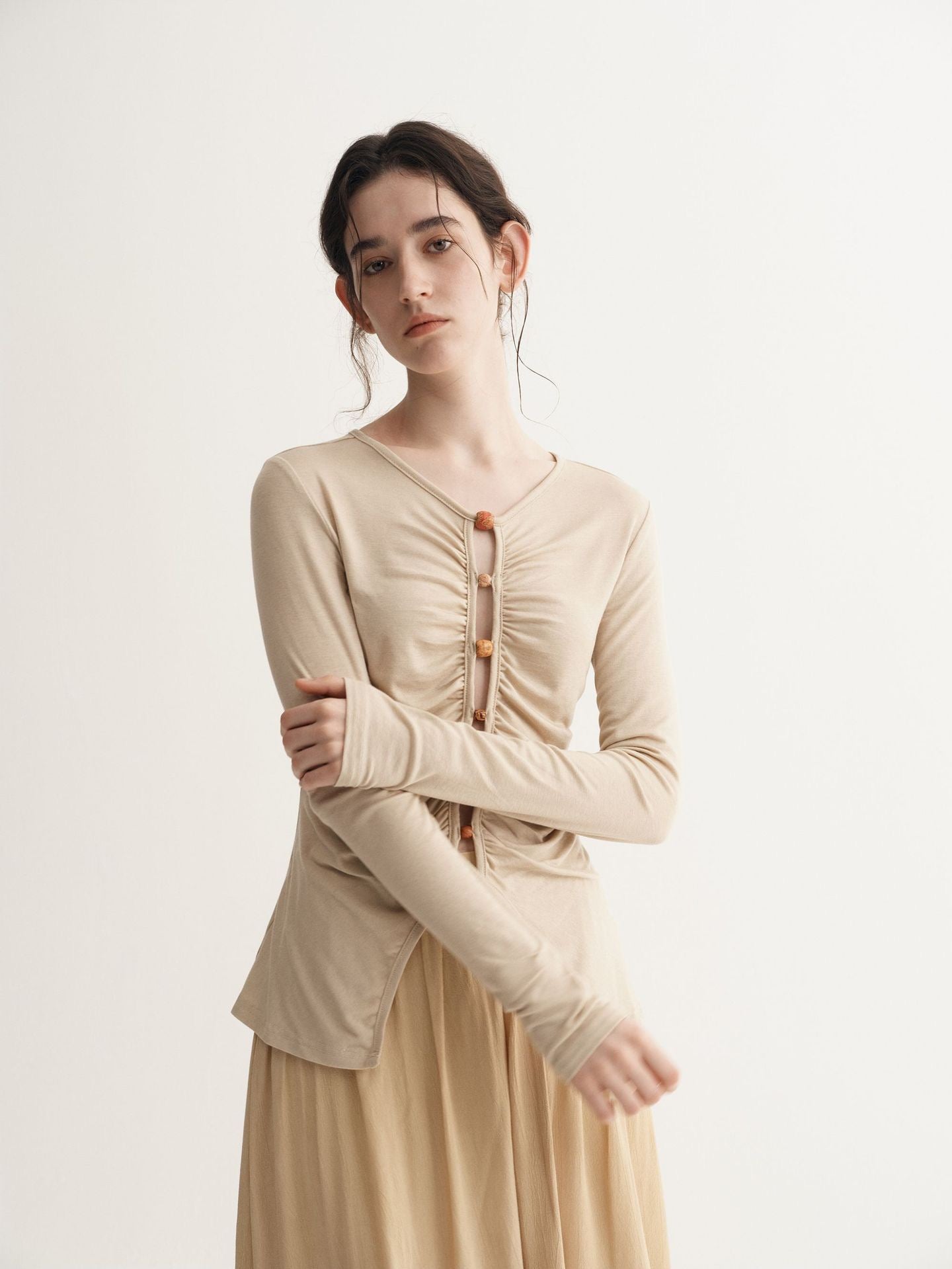 Sue Oriental Beads Knit Top