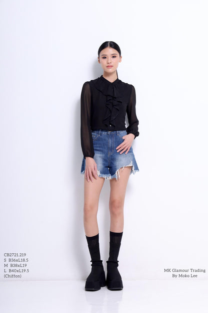 Ella Cascade Ruffle Blouse