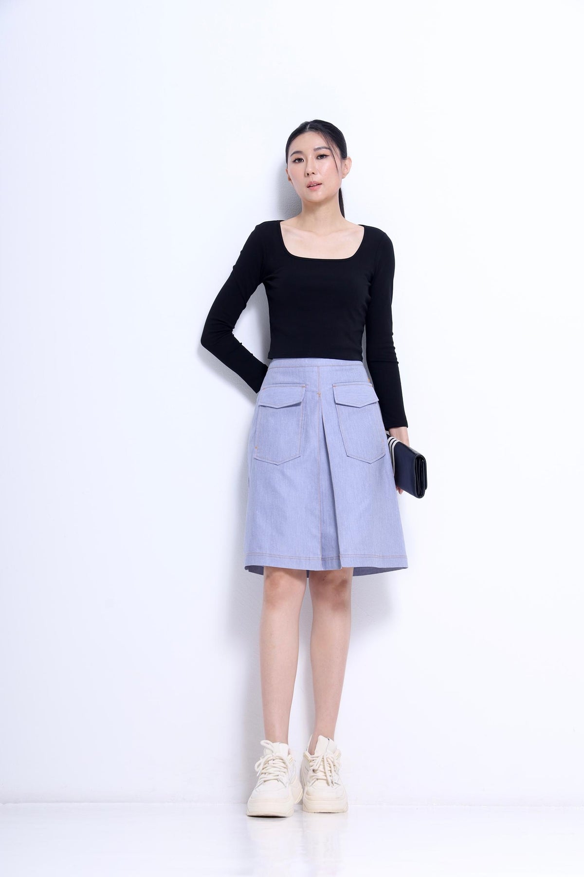Tassy High Waisted Midi Skirt