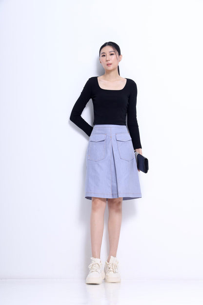 Tassy High Waisted Midi Skirt