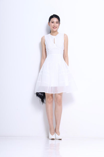 Victoria Organza A-line Midi Dress