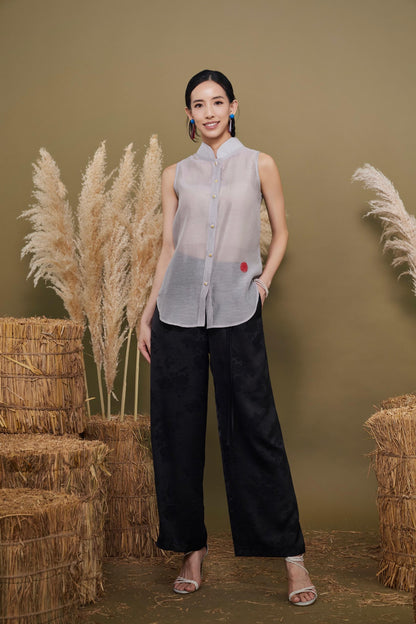 Zhi Orient Tencel Mandarin Shirt