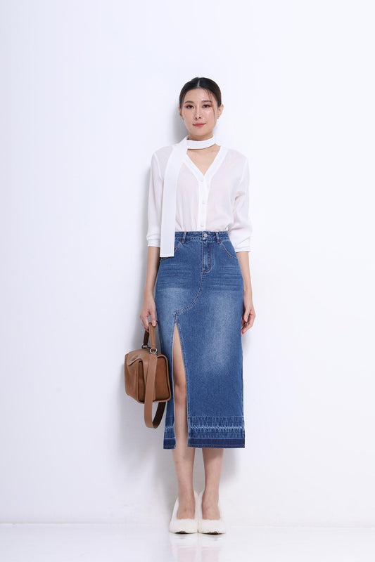 Marie V-Neck Chiffon Blouse