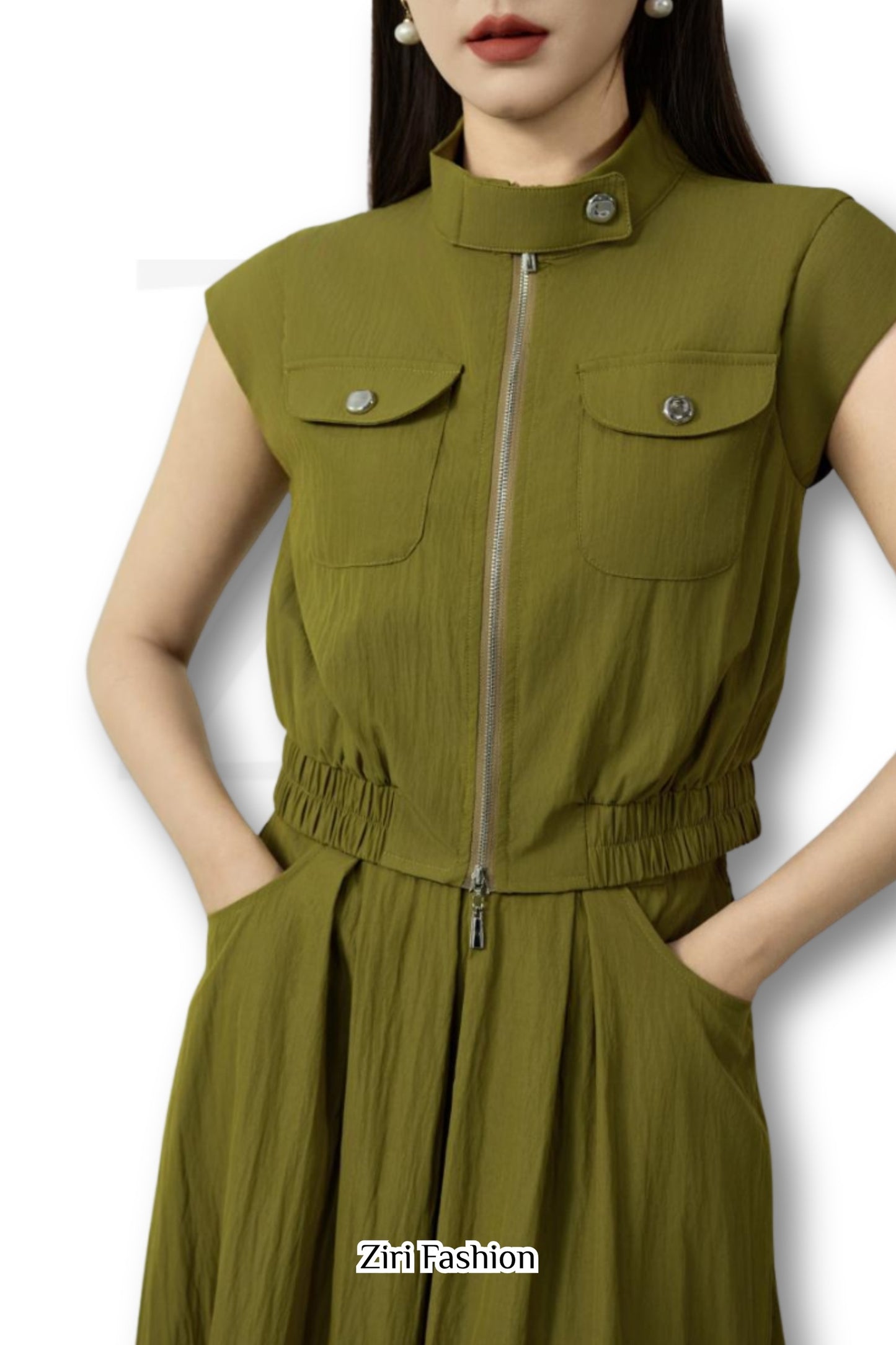Ziri Biker Cropped Vest