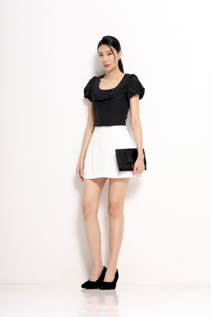 Lily Boat Neck Bow Tie Top