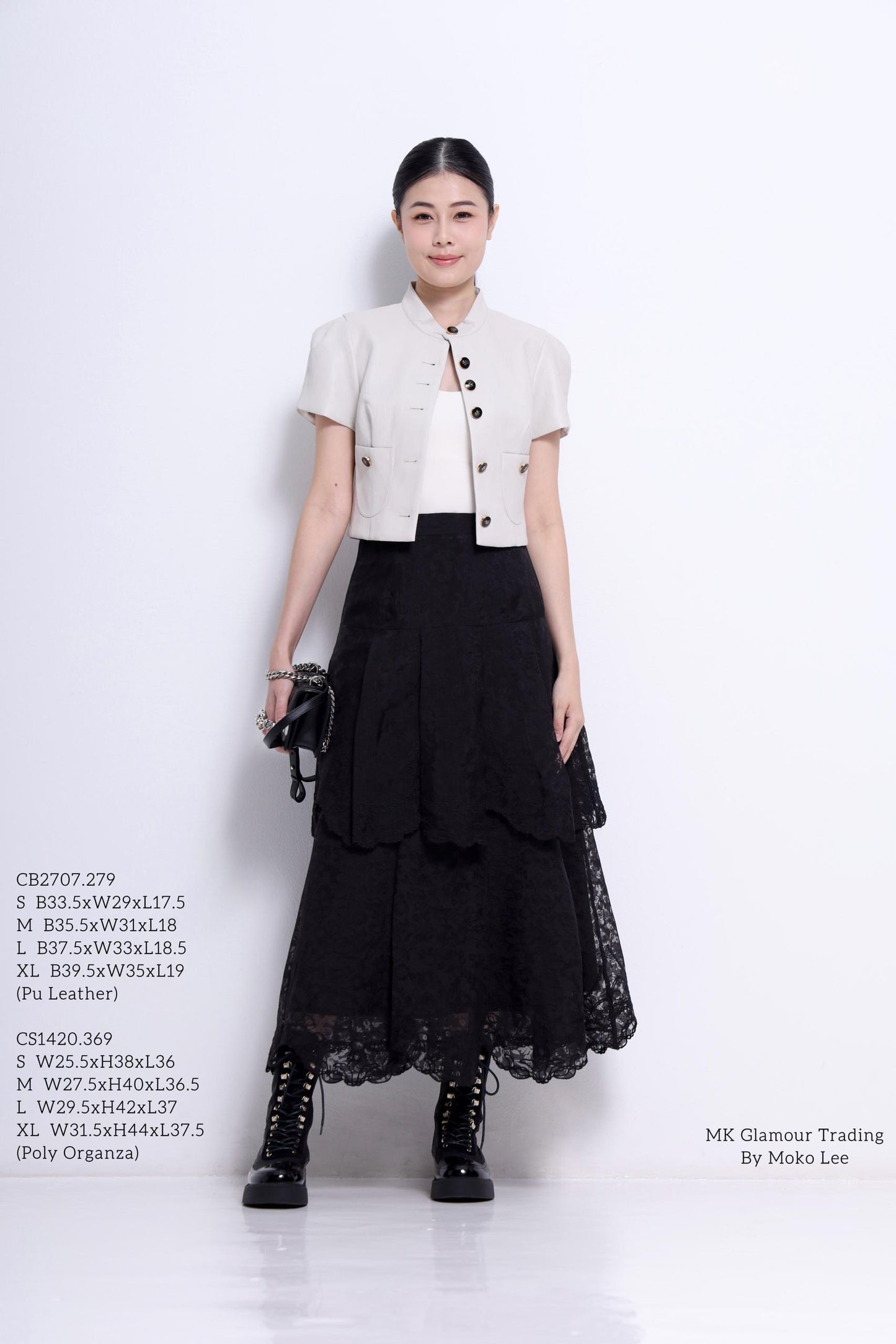 Natasha Mandarin Colar Cropped Jacket