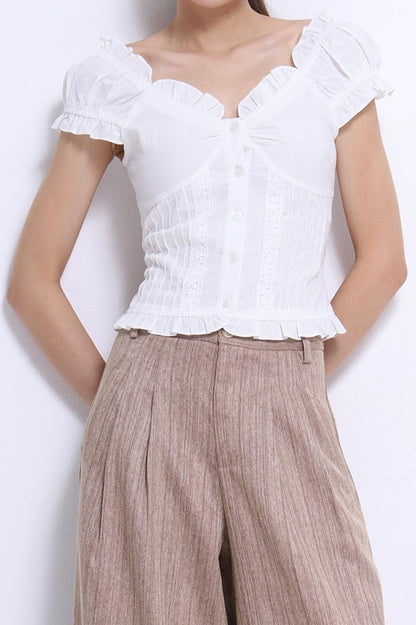 Giselle V-Neck Ruffle Blouse