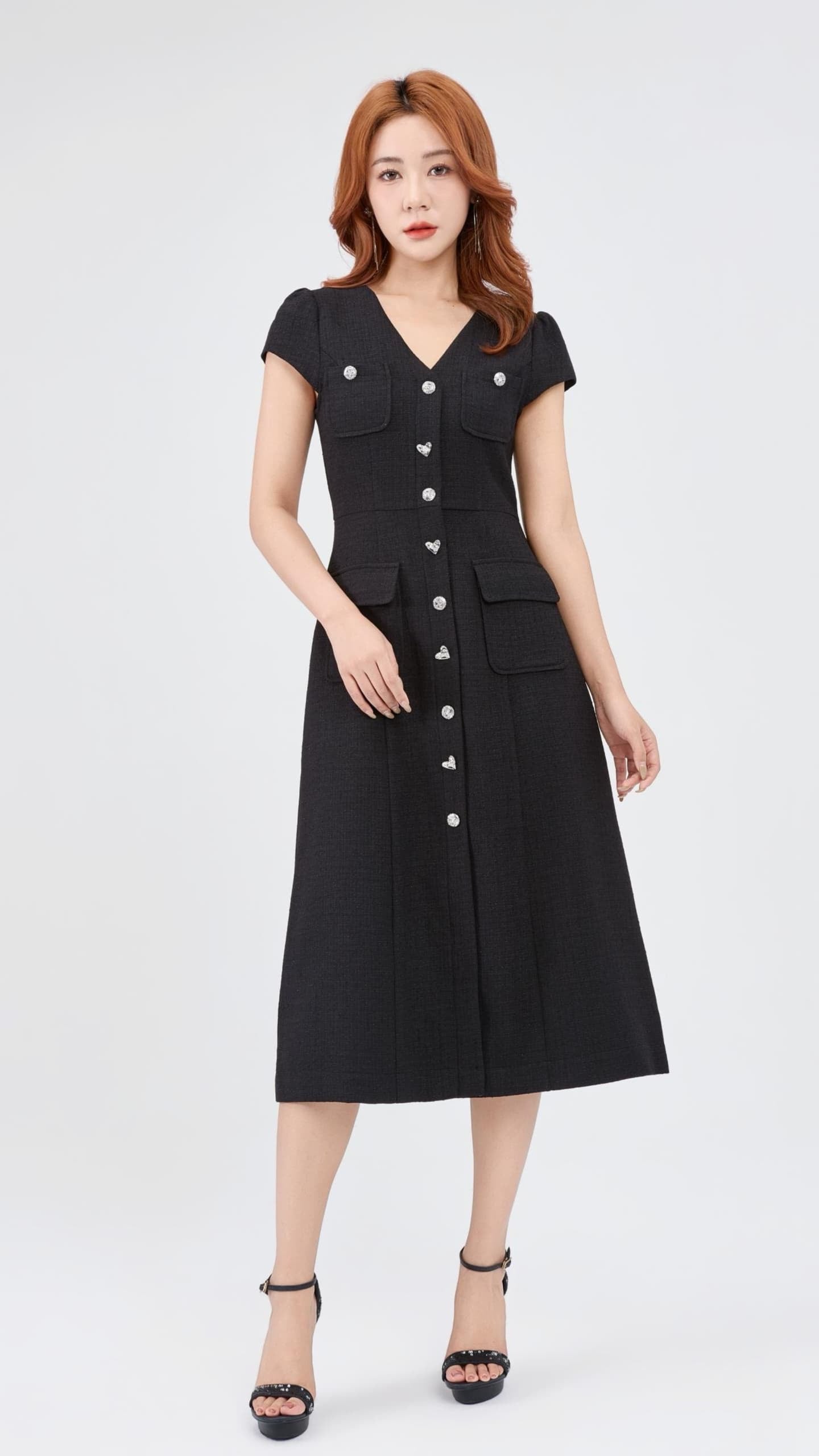 Ziri V-Neck Tweed Dress
