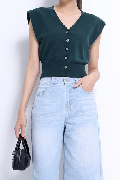 Josie V-Neck Cap Sleeve Knit