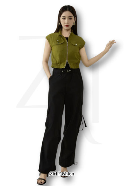 Ziri Biker Cropped Vest