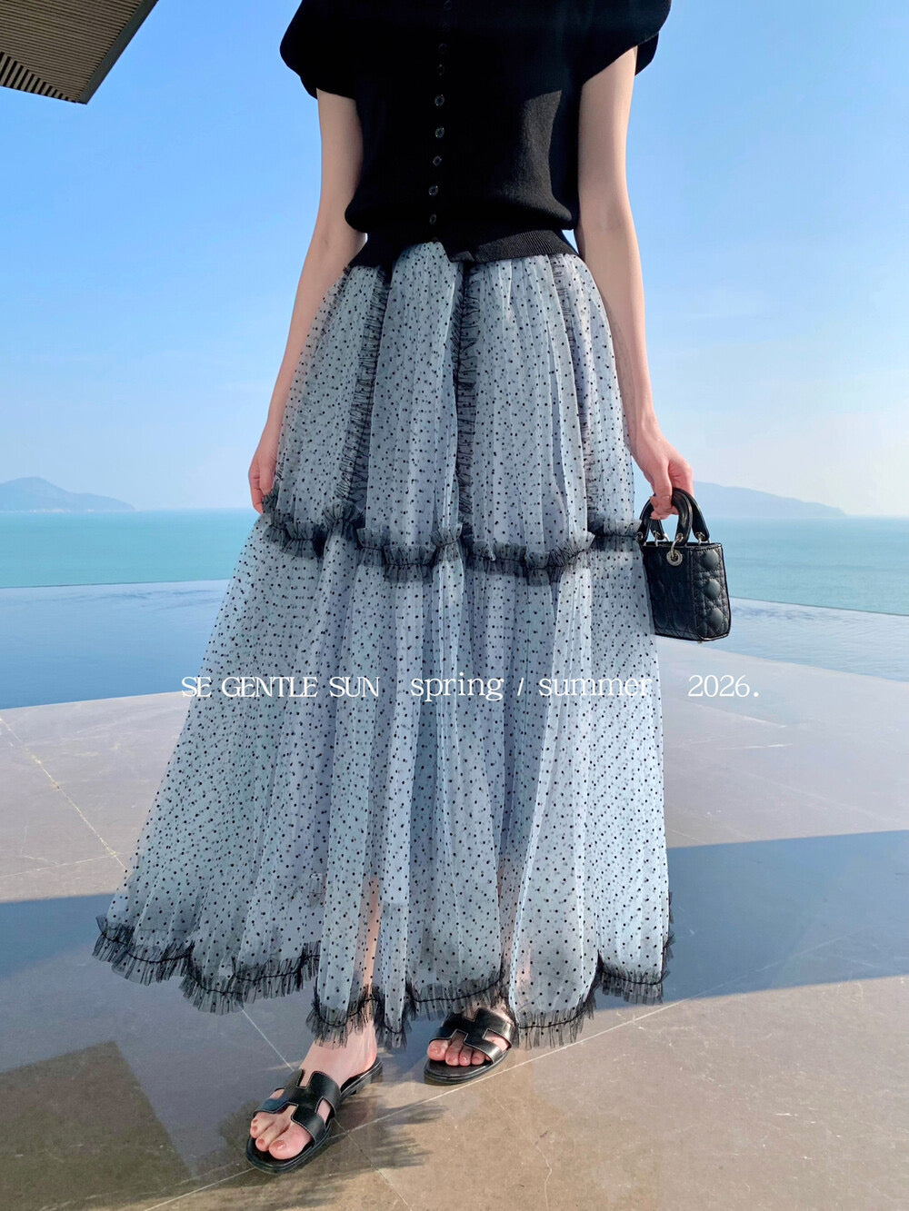 Faye Polka Dot Tulle Skirt