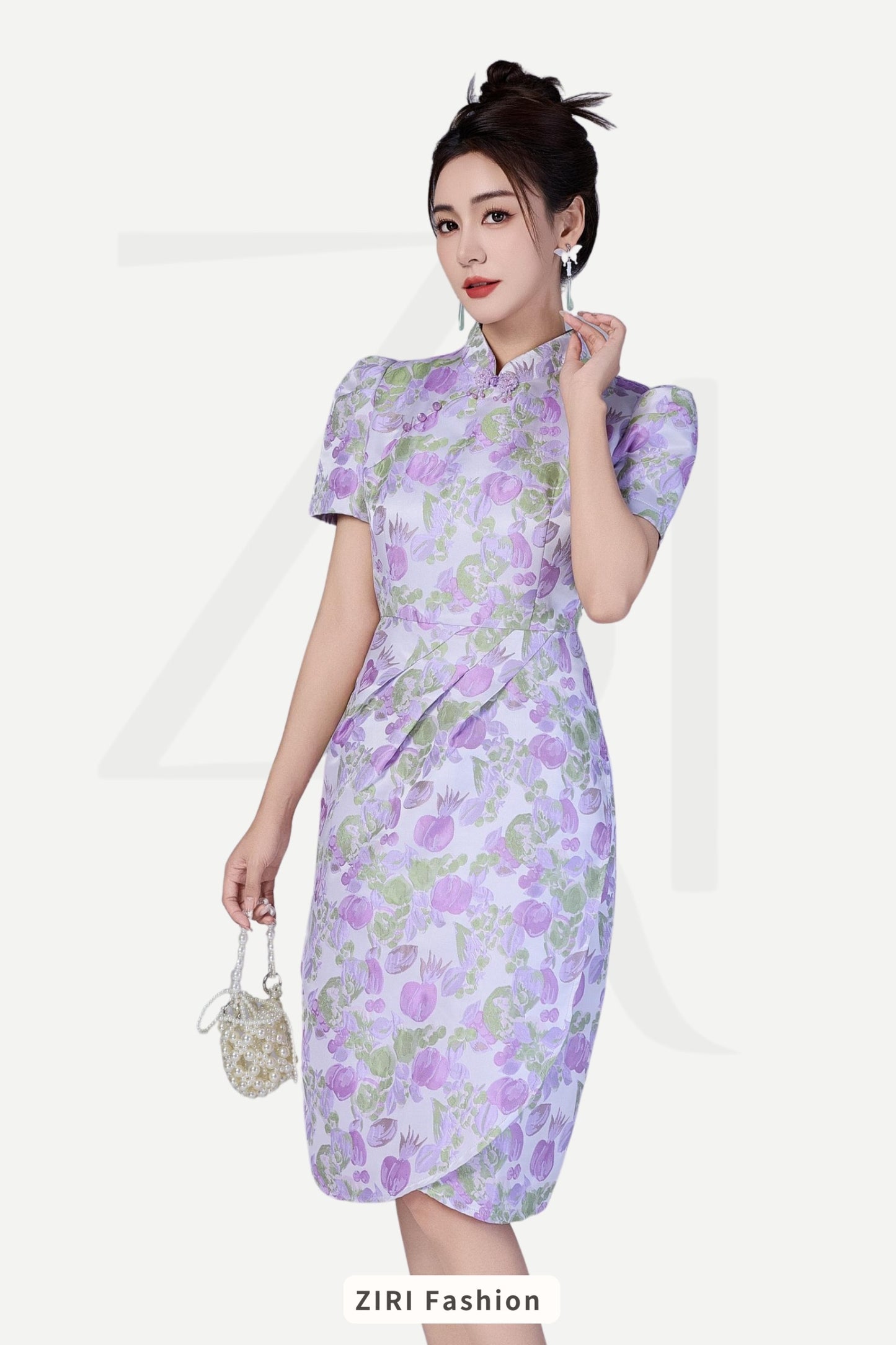 Ziri Jacquard Qipao Dress