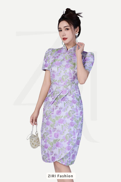 Ziri Jacquard Qipao Dress