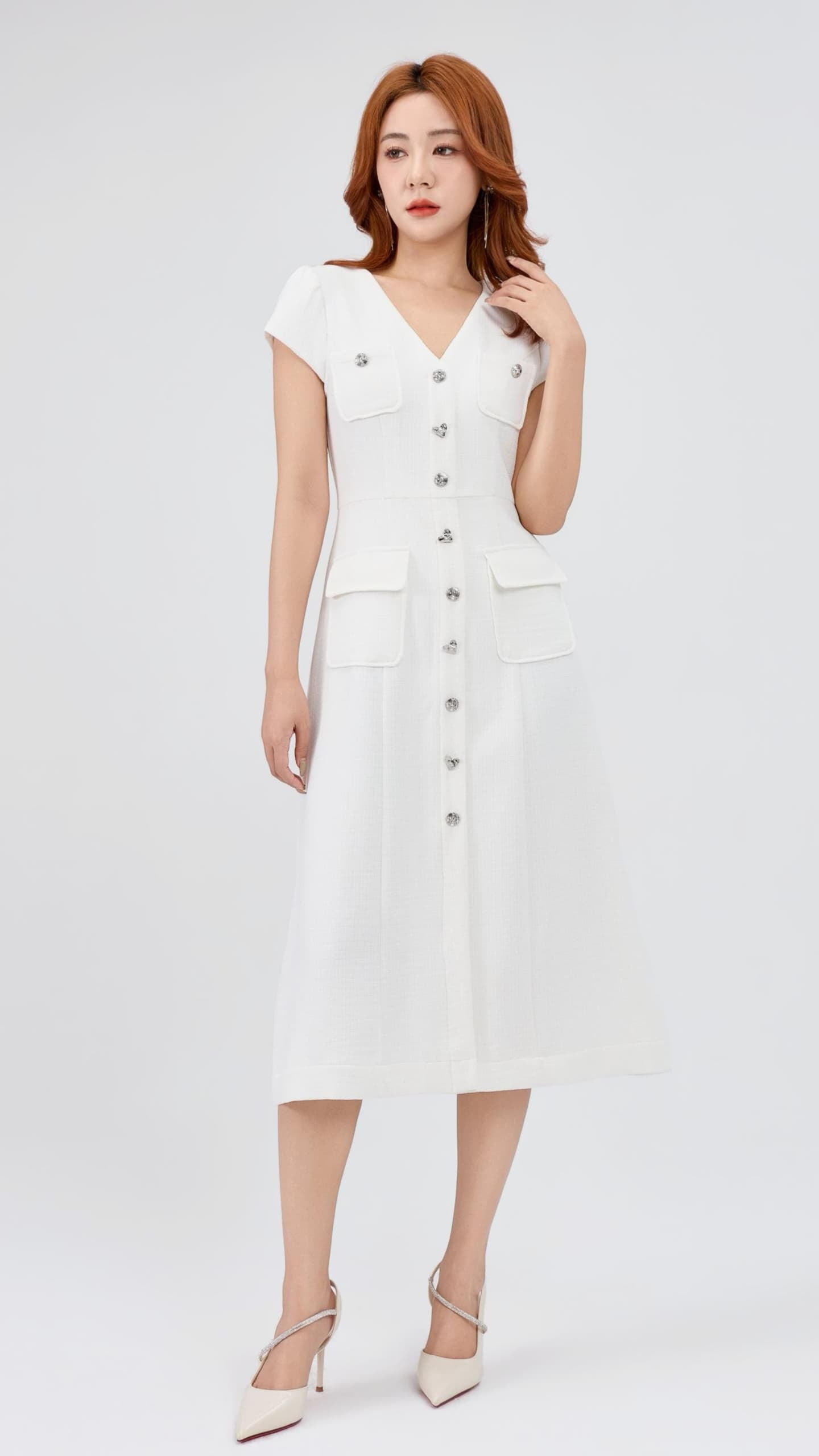 Ziri V-Neck Tweed Dress