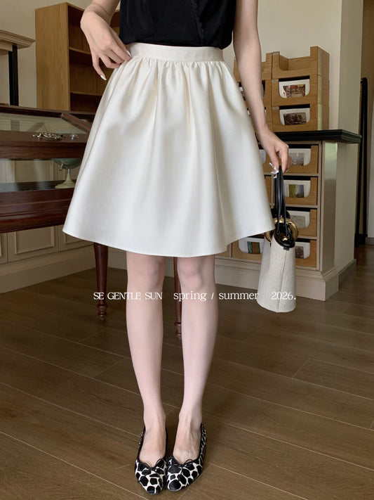 PREORDER - Yuri Satin A-line Midi Skirt