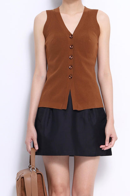 Claira V-Neck Knit Vest