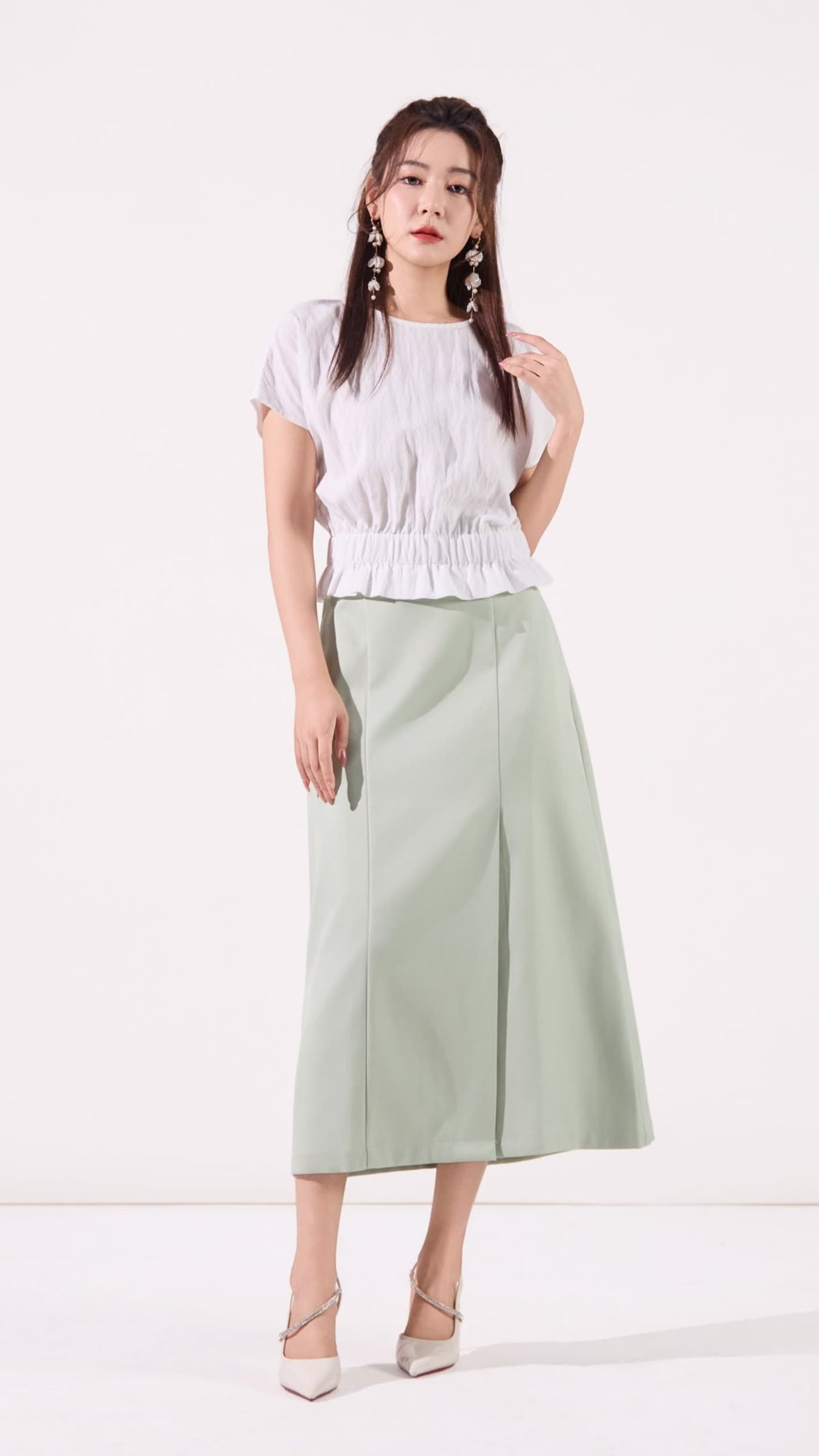 Ziri Ruffle Hem Cropped Top