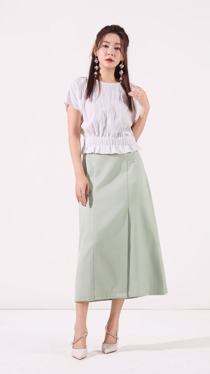 Ziri Ruffle Hem Cropped Top