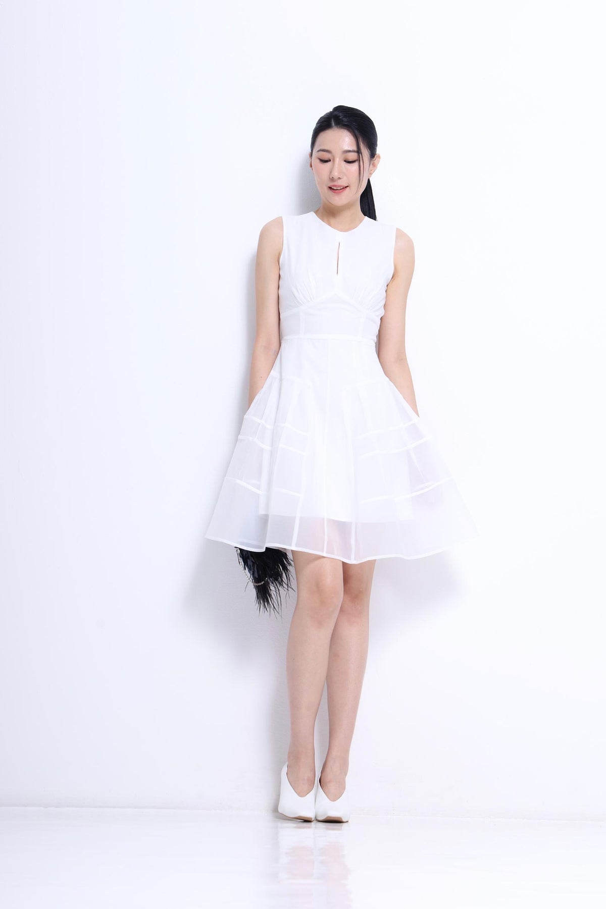 Victoria Organza A-line Midi Dress
