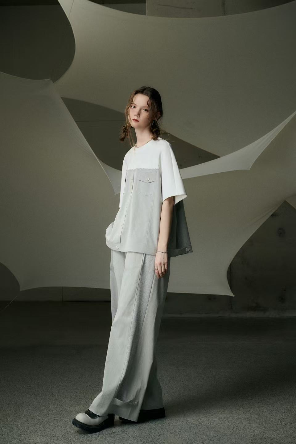 Lera Oversized Bicolor Denim Set