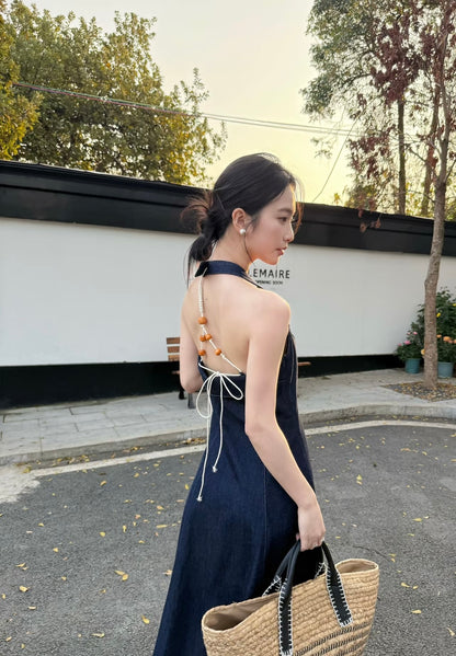 Ara Halter Denim Dress