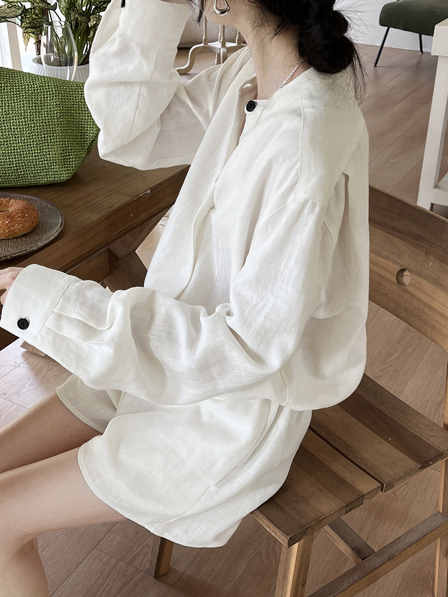 Chris Linen V-Neck Jumpsuit