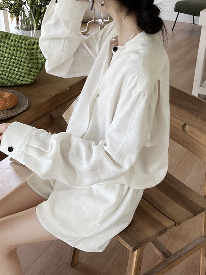 Chris Linen V-Neck Jumpsuit