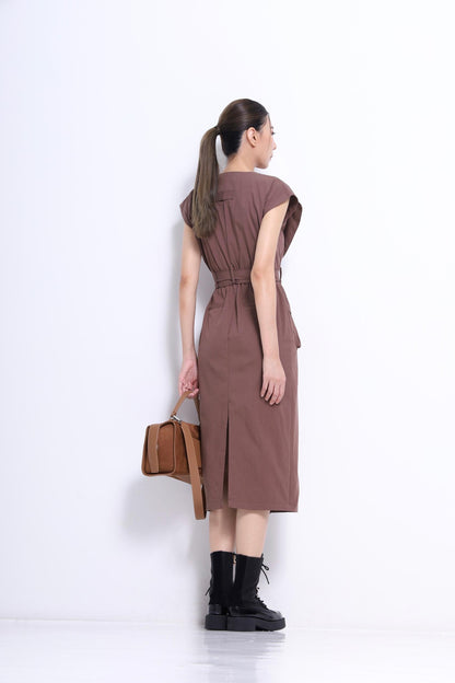 Mona V-Neck Trench Dress