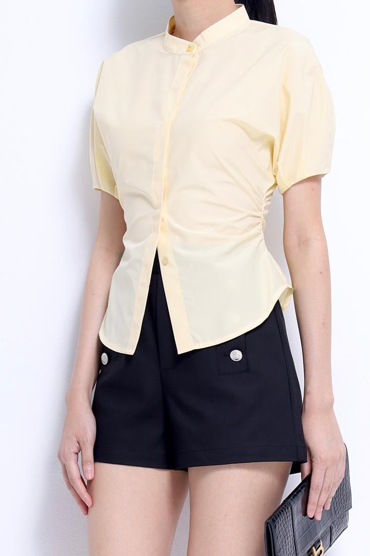 Irene Waist Tie Mandarin Shirt