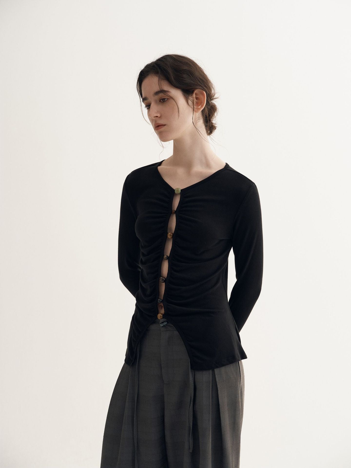 Sue Oriental Beads Knit Top